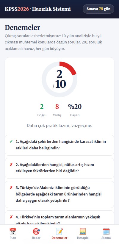 Açıklamalı deneme sonucu